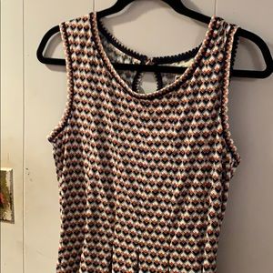 Max Studio Patterned Sleeveless Fit & Flare Dress